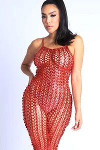 Women's Cutting Mesh Hole sleeveless Basic Sexy Bodycon Jumpsuit Small M Large - Picture 1 of 33