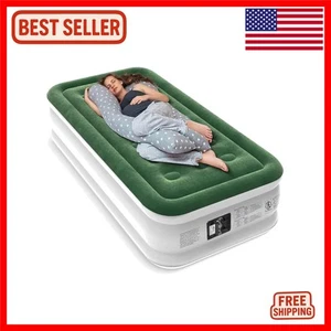 Luxury Twin Air Mattress - Puncture Resistant with Built-in Pump, 550lb Capacity - Picture 1 of 9