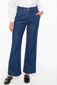 NWT* J.Crew Draper Denim Trouser Pant Wide Leg Jeans Size 30 *NEW* - Picture 1 of 11