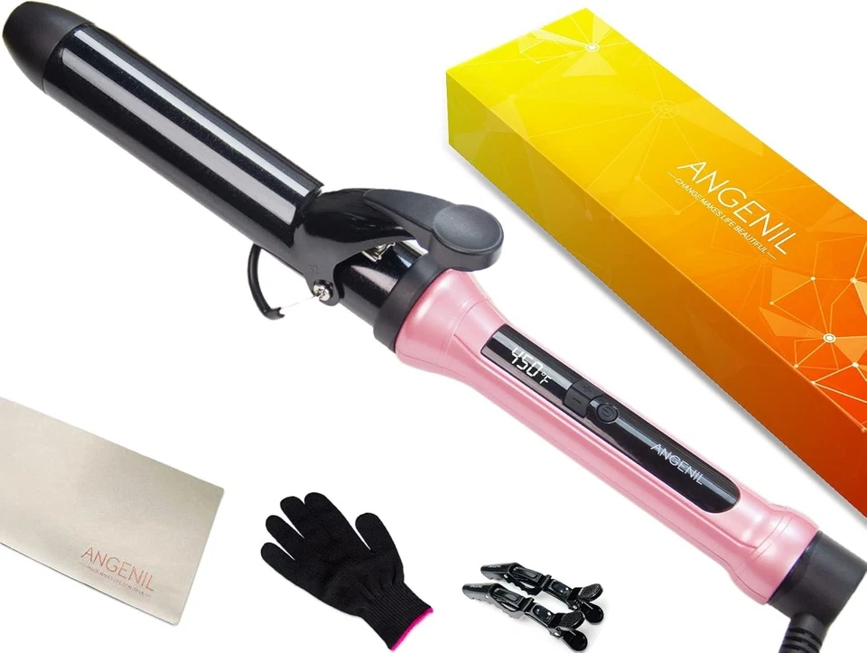 ANGENIL Curling Iron Wand Tong - Travel Hair Curler Crimper 32MM Barrel