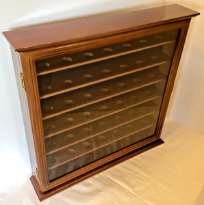 49 Golf Ball Display Case Cabinet Wall Rack Holder Solid Wood Frame - Picture 1 of 4