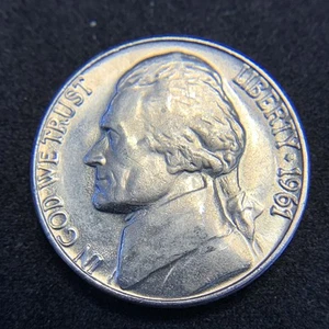 Proof-like!! 1961- US Jefferson 5c Five Cent Nickel!! No Mint Mark - Picture 1 of 6