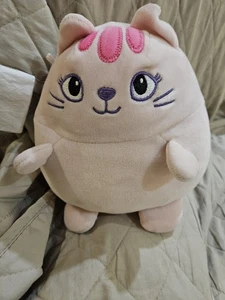 Animal Adventure Plush Pink Cat Round Squishy Embroidered Eyes 8" - Picture 1 of 8