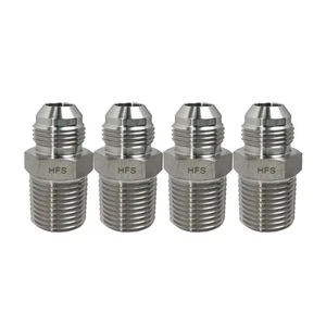 HFS(R) 4 Stück, 1/2 Zoll NPT Stecker auf 1/2 Zoll JIC Stecker Adapter Edelstahl 304 - Bild 1 von 7