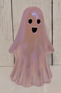 2025 Target Hyde & Eek Glass Maravilla Rosa Iridiscente Fantasma Escultura Halloween NUEVO - Imagen 1 de 5