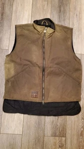 Outback Trading Company Australian Oilskin Sawbuck 2143 Vest Brown Medium - Picture 1 of 7
