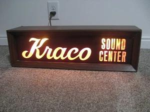Vintage 80's KRACO Sound Center Car Audio Lighted PROMO Counter-Top Dealer Sign - Picture 1 of 13