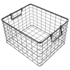Wrought Iron Firewood Basket Outdoor Storage Small for Log Baskets Fireplaces - Picture 1 of 10