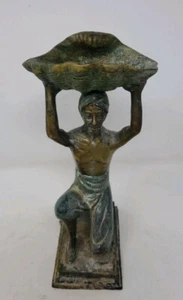 Antike hinduistische Göttin Laxmi Öl selten antik massiv 8" Messing Statue sehr schön - Bild 1 von 11