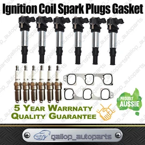 6PCS FOR HOLDEN COMMODORE VZ WL V6 3.6L IGNITION COIL + SPARK PLUGS + GASKETS - Picture 1 of 8