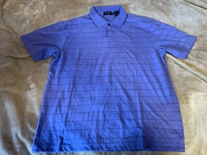 Axcess Claiborne Mens Polo Large Purple Short Sleeve Pima Cotton Polyester Golf - Picture 1 of 3