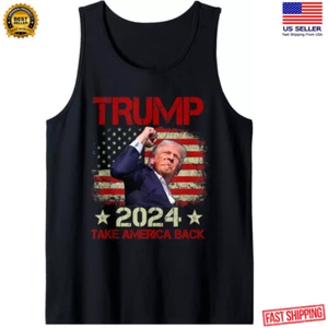 Trump Fist Pump Shot At Trump 2024 Trump Survives Rally Tank Top, Size S-3XL - Picture 1 of 2