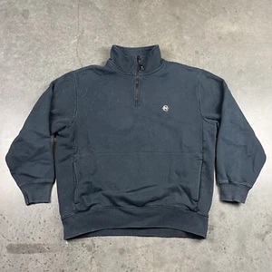 Nautica Sweat Shirt Youth Large Black Competition Quarter Zip Pockets Heavyweigh - Picture 1 of 13