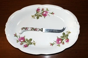 Wawel Pompadour Moss Rose 13" Platter w/Rare Cheese Server - Picture 1 of 5
