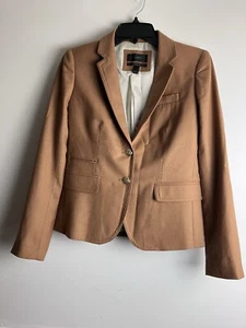 J. Crew Parke Blazer Jacke Gr. 0 Caramel Wolle Flanell gefüttert Knopf - Bild 1 von 9