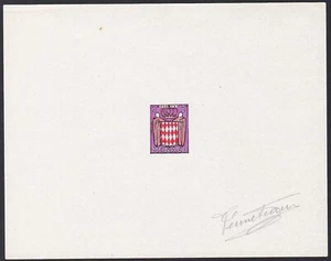 Monaco Sc316 Grimaldi Arms, Signed Violet Color Proof - Picture 1 of 1
