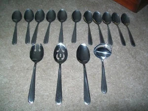 Rogers Co. BEADED ELEGANCE Korea Stainless 15 Pcs (11 Tablespoons, 4 Serving) - Picture 1 of 7
