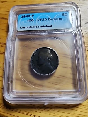 ❤️1943 5cent Vf20 Details Corroded & Scratch❤️ - Image 1 of 4