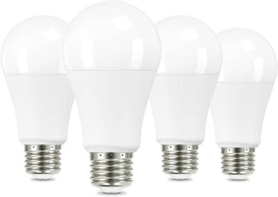4-Pack A19 LED Light Bulbs 80W Equivalent E26 Base 9W 1000LM Daylight 5000K - Image 1 of 4