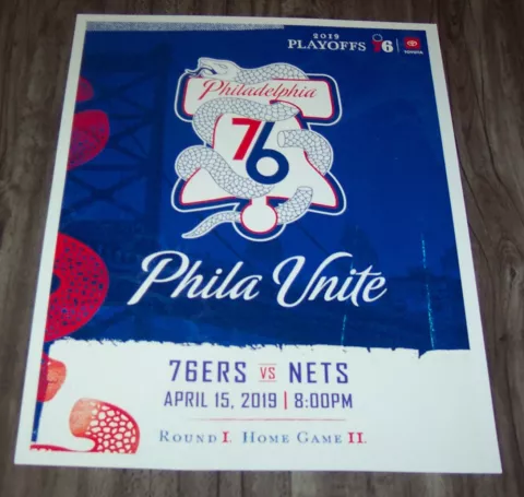 PHILADELPHIA 76ERS SIXERS PLAYOFFS PHILLY UNITE 8.5" X 11" NBA Game PROMO POSTER Cover