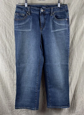 Jeans capri cómodos de mezclilla azul lavado medio Sonoma Life Style para mujer talla 6 Foto 1 de 4