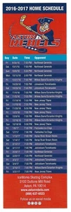 RARE 2016-17 Aston Rebels NAHL Hockey Schedule !!! No Sponsor - Picture 1 of 1