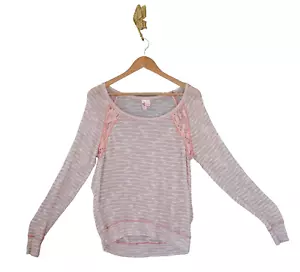VTG Y2K Dolled Up Fang USA Sheer Metallic Floral Lace Knit Sweater Top M Grunge - Picture 1 of 12