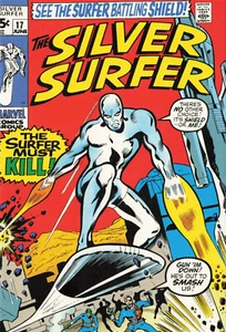 Cartolina d'epoca Art Of Marvel Il surfista d'argento numero 17 - Foto 1 di 2