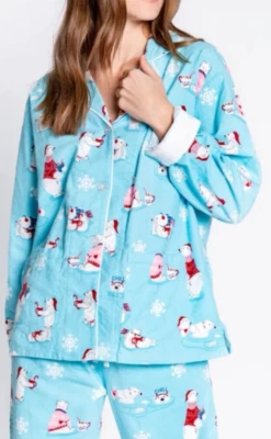 PJ Salvage Pijama Chill Out Estampado Oso Polar Pijama Salón Set Regalo XS Foto 1 de 4