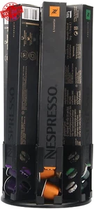 Coffee Pod Holder Carousel 360° Rack for 60 Nespresso Capsules Black Metal - Picture 1 of 12