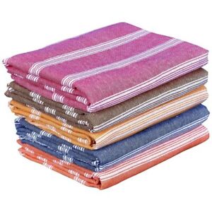 Multicolor Cotton Bath Towel 250 GSM, (Set of 5, 31 X 62 Inch) KU