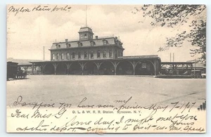 Postal Delaware, Lackawanna y Western Railroad Station Syracuse Nueva York c1907 - Imagen 1 de 2