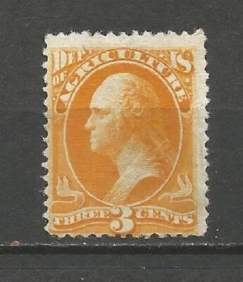 US Agriculture Official 1879 Sc O 95 3 cents porous MVLH* lightly disturbed gum - Image 1 of 2