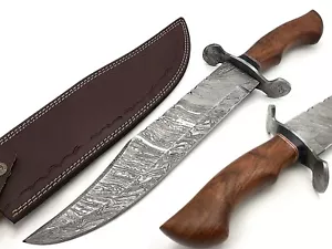 Hand Forged Damascus Bowie Knife Razor Sharp Blade,Handle W/Sheath 17.5 L Editio - Picture 1 of 8