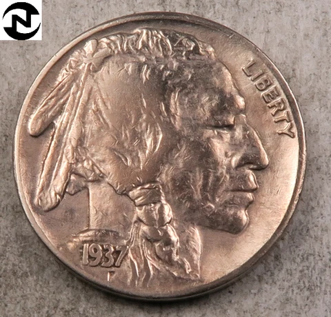 1937-S Buffalo Nickel ~ Choice XF-AU ~ 1 Coin Cover