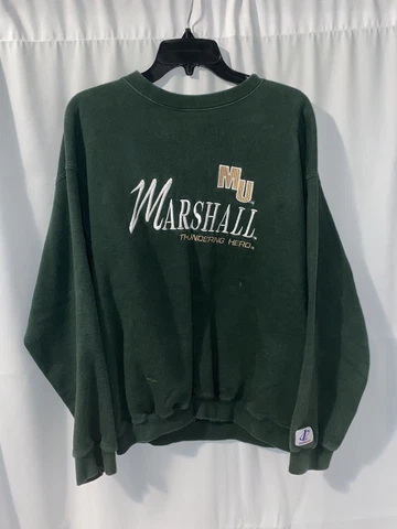 Vintage Marshall University Thundering Herd Sweatshirt Medium Made in USA Cover