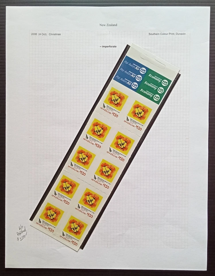 Nueva Zelanda #2099b 2006 folleto de Navidad IMPERF MNH Foto 1 de 1