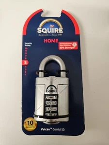 Squire Vulcan 4 wheel Combination Padlock hardened steel 50mm VULCAN-COMBI-50 - Picture 1 of 2