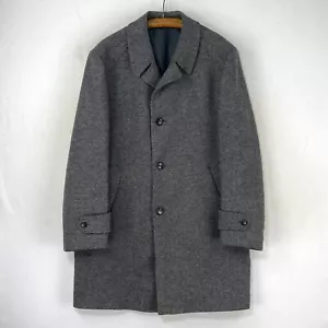 Abrigo Brook Taverner Tweed para Hombres 42R Gris Lana Country Trench Mac Over Coat - Imagen 1 de 14