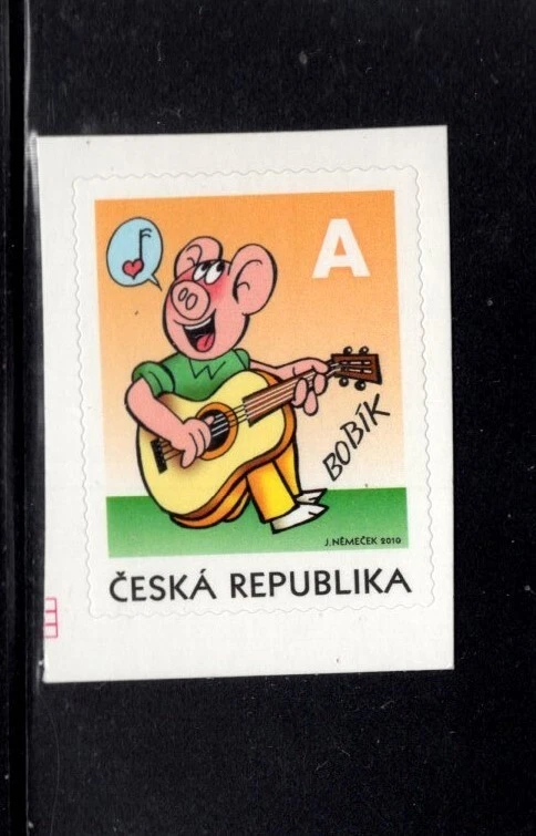 República Checa 2011 Cerdo Tocando Música en Guitarra A Autoadhesivo MNH Sc 3498 Foto 1 de 1