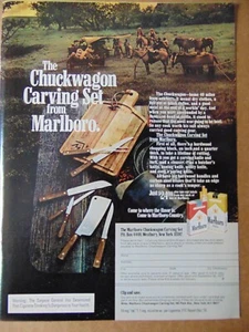1977 CHUCKWAGON CARVING SET Offer From MARLBORO  vintage art print ad - Picture 1 of 1
