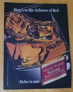 1993 Vintage Johnnie Walker Red Label Scotch Whisky On The Rocks 8x11" Print Ad - Picture 1 of 3