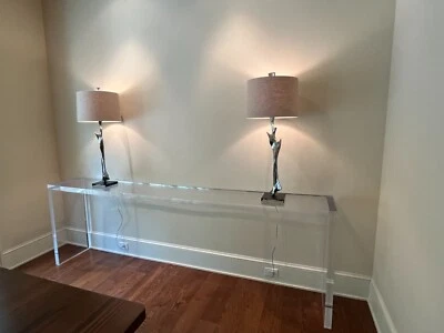Mesa Consola Mid Century Lucite 2" Grueso x 110" Largo Excelente Estado  Foto 1 de 4