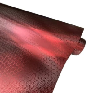 22€/m² Carbon Honigwaben Rot Autofolie Luftkanäle 3D Car Wrapping METERWARE - Bild 1 von 9