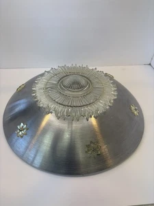 Plafoniera UFO disco volante vintage anni 40 50 McmAtomic alluminio starburst 3 catene - Foto 1 di 24