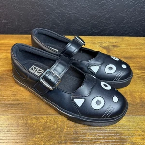 TUK Negro Imitación Cuero Gatito Gato Calavera Hueso Mary Jane Zapatos Plataforma EE. UU. 8 - Imagen 1 de 6