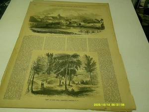 1853 GLEASONS BILD AUBURN NY RR BLDG UND STAATSGEFÄNGNIS, FT HILL FRIEDHOF - Bild 1 von 1