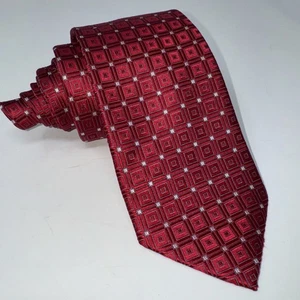 Donald J Trump Signature Collection Krawatte Rot Geometrie Quadrate Gold Rückenschlaufe - Bild 1 von 5