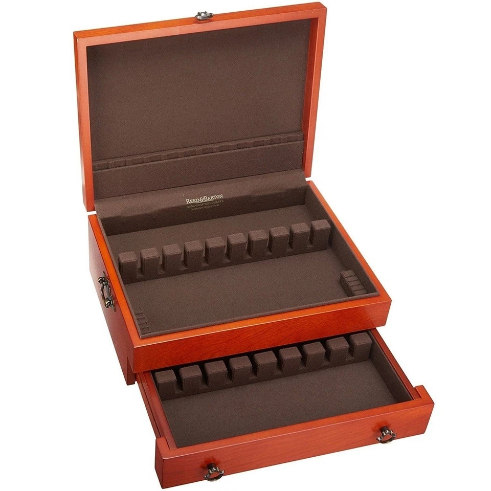 Reed & Barton 44c Bristol Flatware Chest 15 by 11.25 6-inch Cherry With Bro
