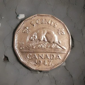 Münze Kanada 5 Cents 1947 König George VI.  1937 - 1952 - Bild 1 von 2